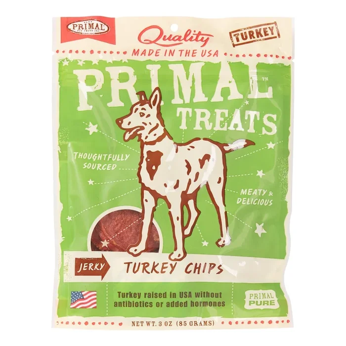 Primal Treat Chips Turkey Jerky Dog Treats – 3 Oz