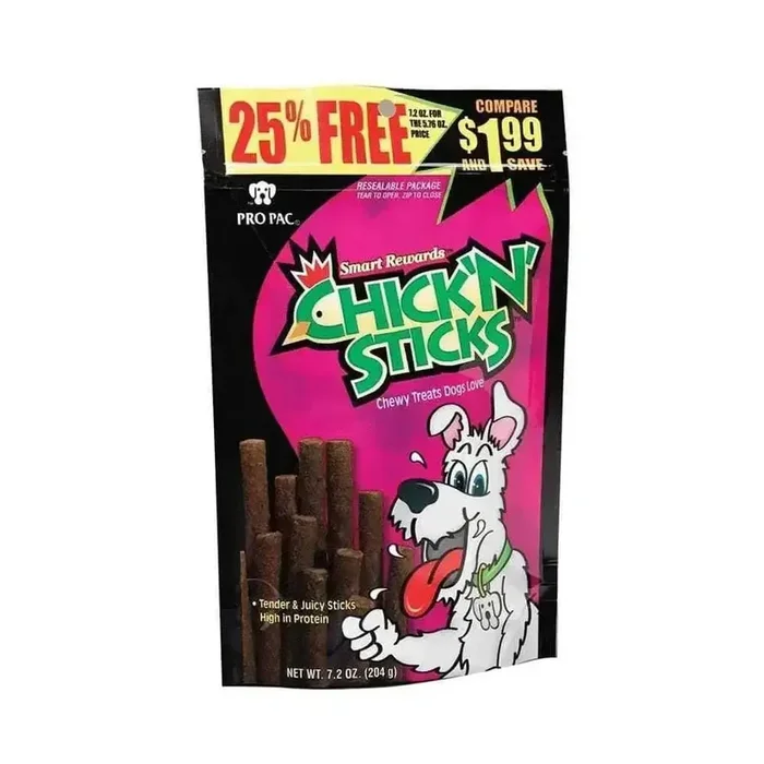 Pro Pac Smart Rewards Chick ‘N’ Sticks Chewy Dog Treats 7.2 Oz