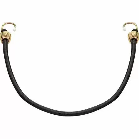 ProSource Bungee Stretch Cord, 10 mm Dia, 18 in L, Polypropylene, Black, Hook End