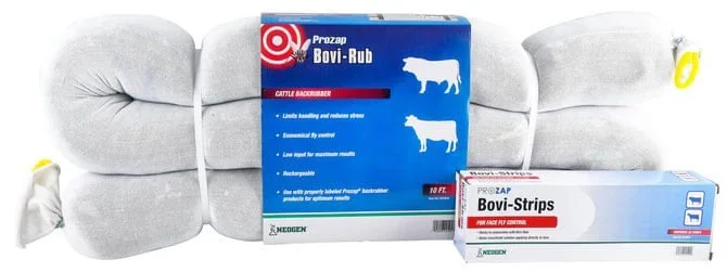 Prozap Bovi-Rub, goma para la espalda para ganado y tiras Bovi