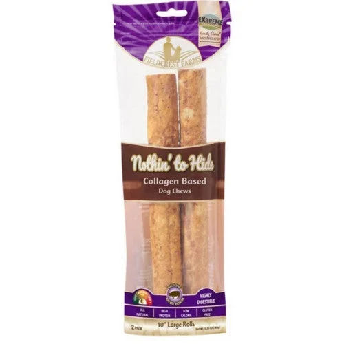 Pup Ice, Nothin’ To Hide Rawhide Alternative Roll, 10 IN-2 Pack,Bacon