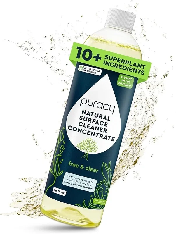 Puracy Multi-Surface Cleaner Concentrate – Plant-Powered Everyday Surface Cleaner – Natural All Purpose Cleaning Solution As Seen on TikTok (Free & Clear, 16 fl oz)