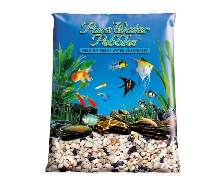 Pure Water Pebbles Premium Fresh Water Rainbow Gems Natural Aquarium Gravel – 5 lbs – 6 Count