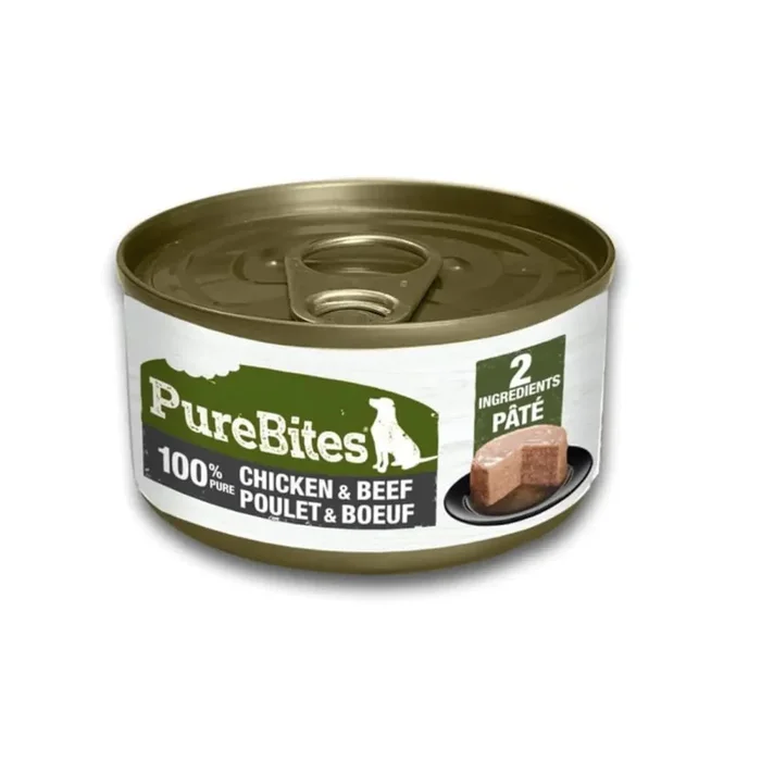 Purebites 100% Pure Protein Limited Ingredient Chicken and Beef Pate Canned Dog Food – 2.5 Oz – Case of 12