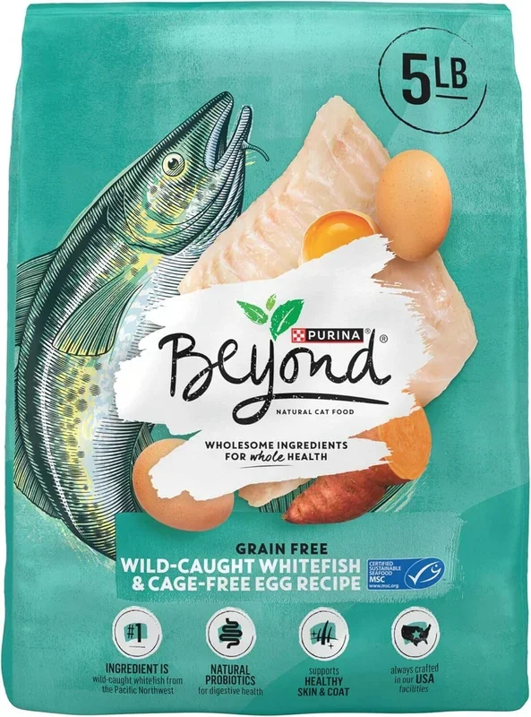 Purina Beyond Simply Grain-Free Whitefish Cage-Free Eggs and Sweet Potato Dry Cat Food – 5 Lbs – Case of 4