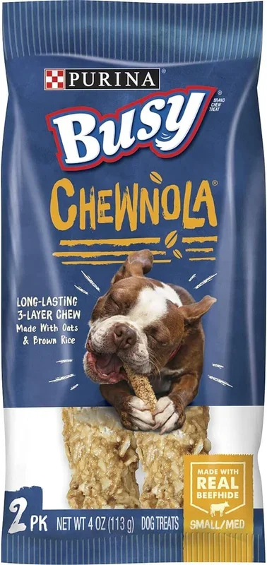 Purina Busy Bone Chewnola with Oats and Brown Rice Hard Chews Dog Treats – 4 Oz – Case of 12