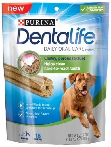 Purina Dentalife Daily Oral Care Adult Large Breed Chicken Flavor Dog Treats