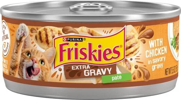 Purina Friskies Extra Gravy Gravy Chicken Pate in Gravy Canned Cat Food – 5.5 Oz – Case of 24