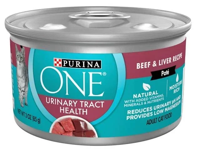 Purina One Urinary Tract Health Beef and Liver Pate Canned Cat Food – 3 Oz – Case of 12