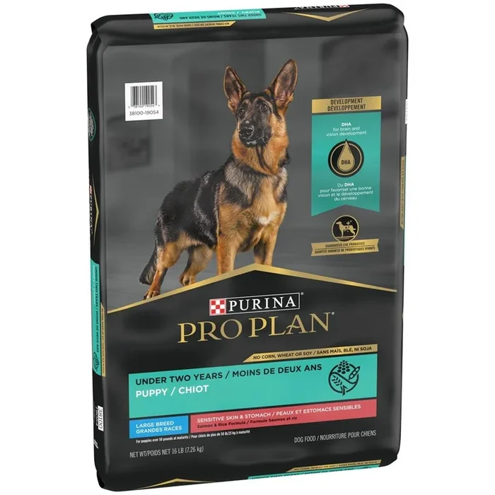 Purina Pro Plan Development Sensitive Skin & Stomach Salmon & Rice With Probiotics Large Breed Dry Puppy Food