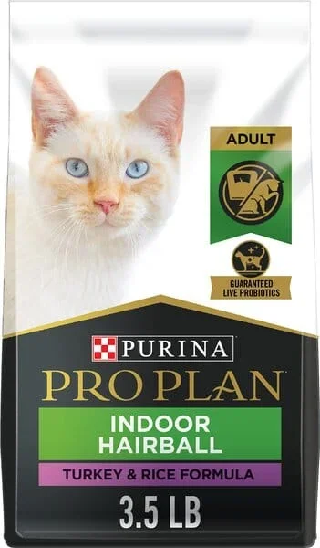 Purina Pro Plan Focus Turkey and Rice Formula Indoor Adult Dry Cat Food – 3.5 Lbs – Case of 6