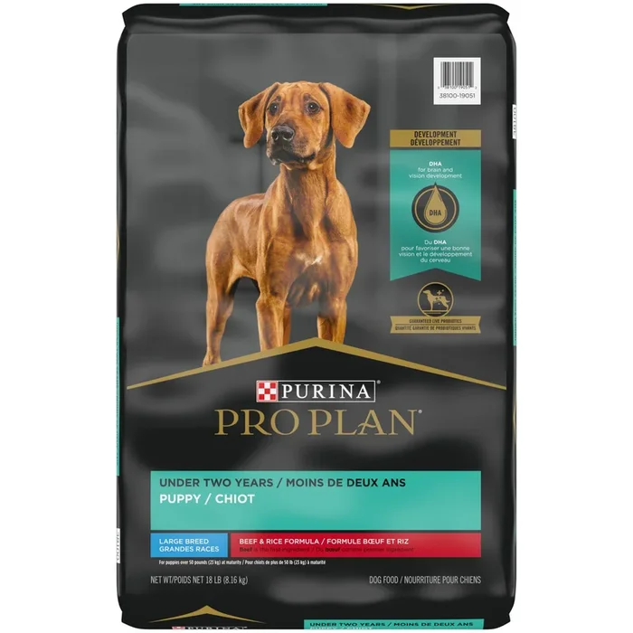 Purina Pro Plan High-Protein Development Beef and Rice Large-Breed Puppy Dry Dog Food -18 Lbs