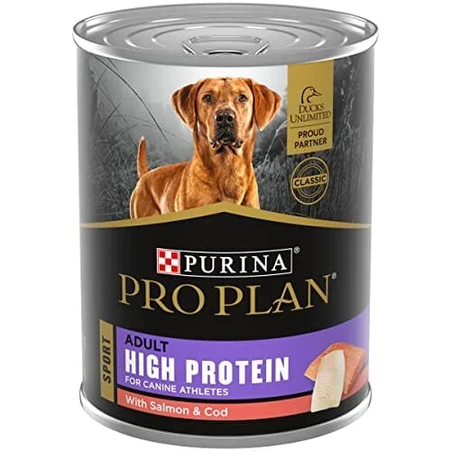 Purina Pro Plan Sport Classic High-Protein Salmon and Cod Entrée Canned Dog Food – 13 Oz – Case of 12