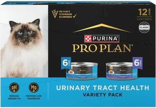 Purina Pro Plan Urinary Tract Health Turkey Giblets and Whitefish Entrée Canned Cat Food – Variety Pack – 5.5 Oz – Case of 12 – 2 Pack