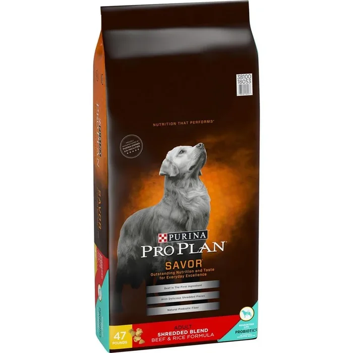 Purina Pro Plan With Probiotics High Protein Shredded Blend Beef & Rice Formula Dry Dog Food