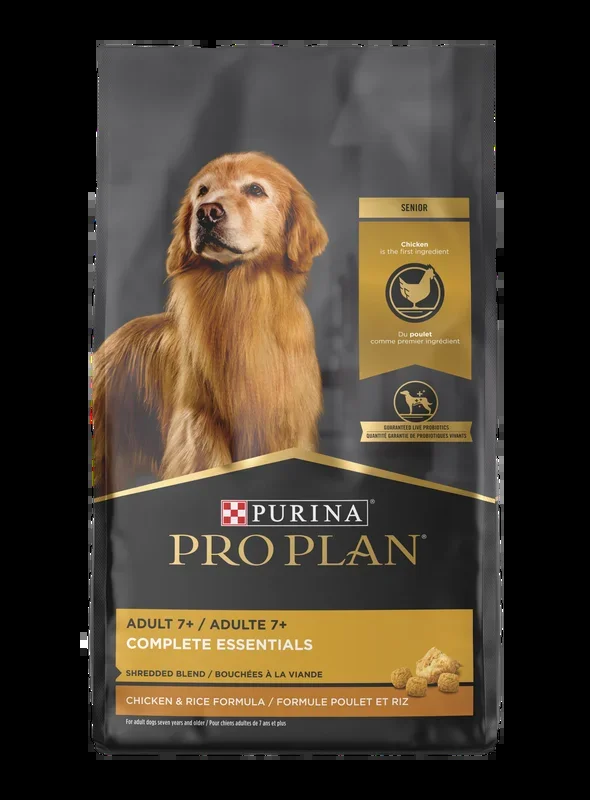 Purina Pro Plan With Probiotics Senior Dry Dog Food, Shredded Blend Chicken & Rice Formula