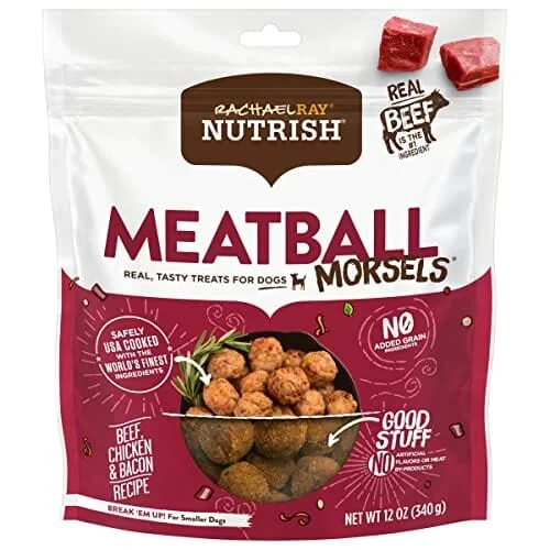 Rachael Ray Nutrish Meatball Morsals Chicken and Bacon Soft and Chewy Dog Treats – 12 Oz