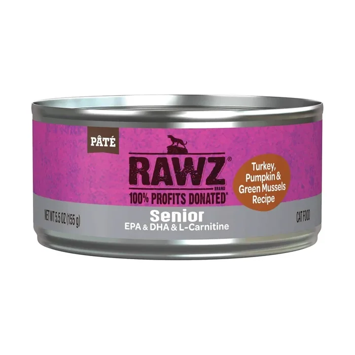 RAWZ 高级火鸡、南瓜和绿贻贝配方猫粮,含 EPA、DHA 和 L-肉碱