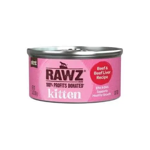 RAWZ 幼猫食品牛肉和牛肝配方,含 EPA 和 DHA
