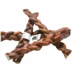 Red Barn Bully Stick Braided Natural Dog Chews – 7 Inches – 20 Count