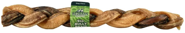 Red Barn Bully Stick Braided Natural Dog Chews – 9 Inches – 35 Count