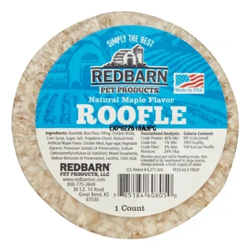 Red Barn Roofle Waffle Premium Maple Flavored Hard Chew Dog Treat