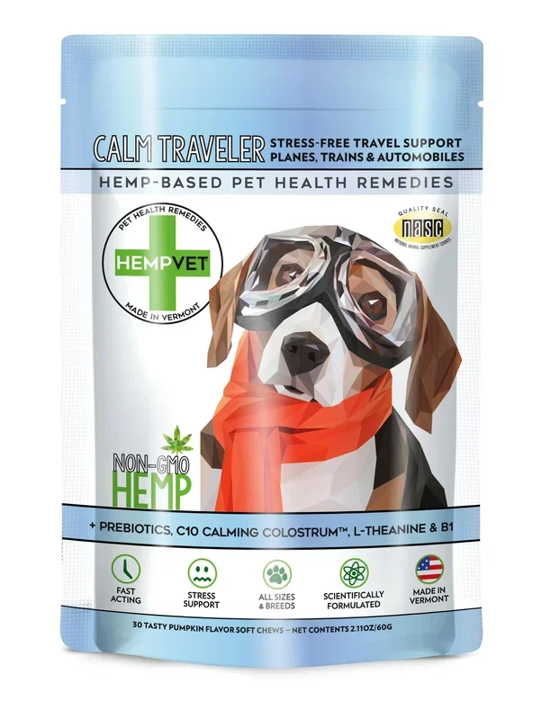 Reilly’s Hempvet Calm Traveler with C10 Calming Colustrum Soft Chew Dog Supplements – 2.11 Oz