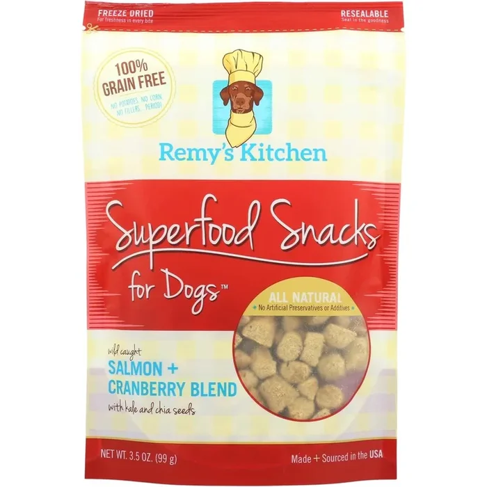 Remy’s Kitchen Dog Treat Superfood Snacks Salmon + Cranberry Blend