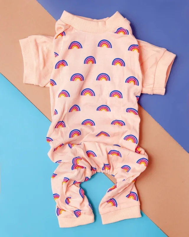 Retro Rainbow Dog Pajamas (FINAL SALE)