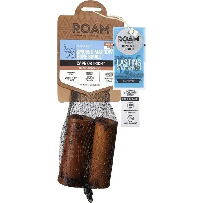 Roam Pet Ostrich Marrow Bone Long Lasting Dog Chew 2pk
