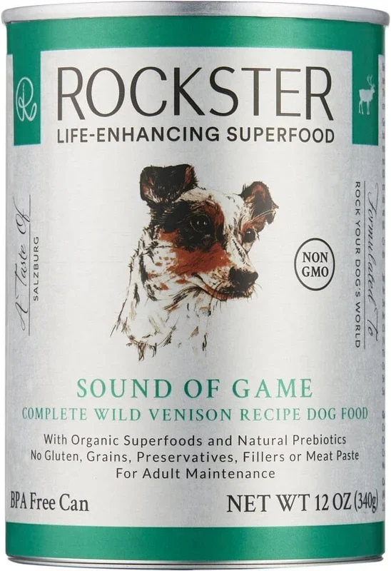 Rockster Sound of Game Premium Venison Organic Canned Dog Food – 12 Oz – Case of 12