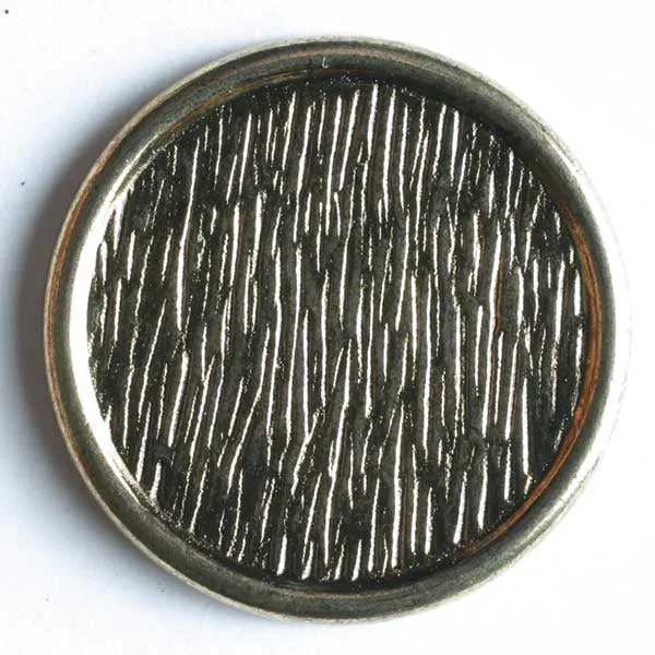 Round Antique Gold Button with Ridged Edge 1885