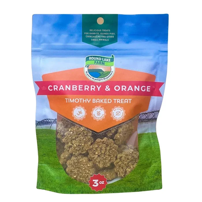 Round Lake Farm Cranberry & Orange Timothy Baked Treats 3oz