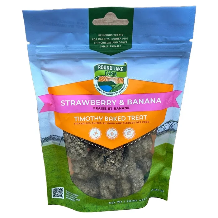 Round Lake Farm Timothy Strawberry & Banana Baked Treats for Small Animals