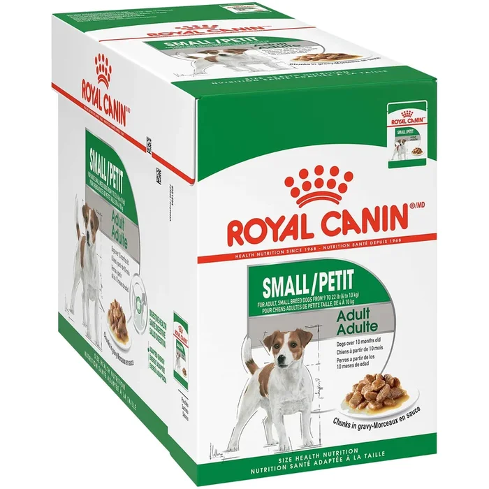 Royal Canin Size Health Hutrition Chunks in Gravy Small-Breed Adult Wet Dog Food Pouch – 3 Oz – Case of 12
