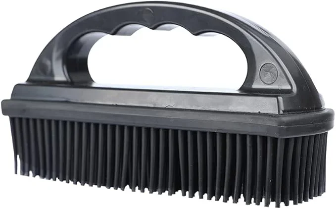 Rubber Pet Hair Removal Brush Lint & Cat Dog Hair Remover Brush Pet Silicone Lint and Debris Remover for Cleaning, Grooming, Home,Black