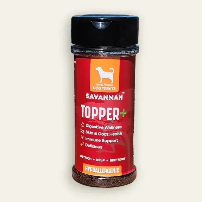 Savannah Pet Food Topper Plus: Ostrich & Beetroot – The Flavorful, Gut-Healthy Superfood Boost for Your Dog’s Kibble 3 oz