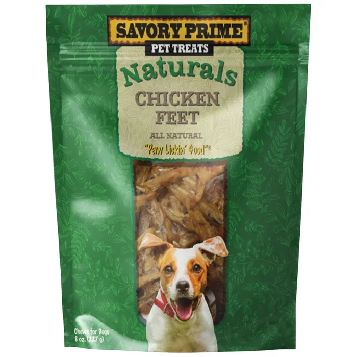 Savory Prime Naturals Chicken Feet Natural Dog Chews – 8 Oz