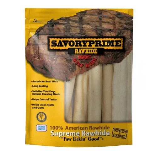 Savory Prime, Supreme Rawhide Retriever Roll Natural, 8 Count / 10 Inches (Log)