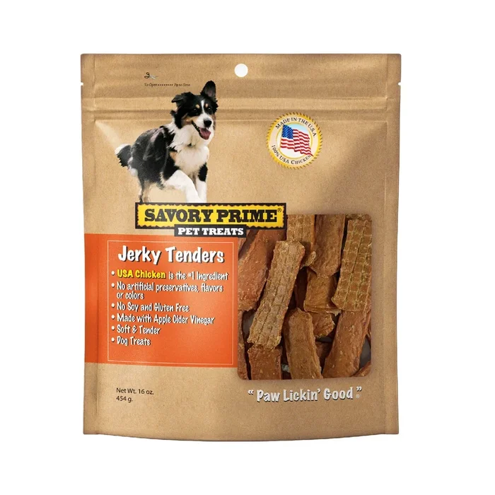 Savory Prime USA Natural Chicken Tenders Jerky Dog Treats – 16 Oz