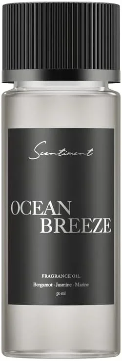 Scentiment Diffuser Oil – Ocean Breeze | Inspired by Five Star Hotels’ Lobby Scent | Luxurious Scent with Notes of Bergamot, Lemon, Jasmine with Marine & Amber (50ml)