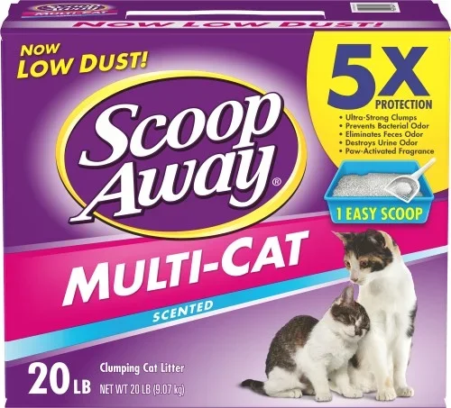 Scoop Away Multi-Cat Complete Unscented Cat Litter – 20 Lbs