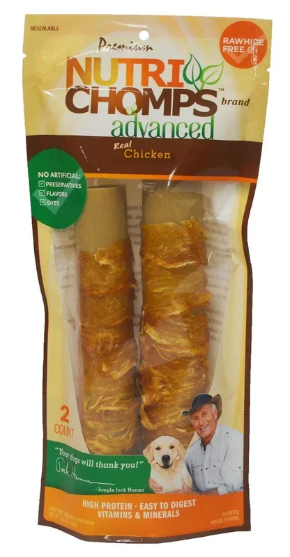 Scott Pet Nutri-Chomps Rawhide-Free Advanced Rolls Wrapped in Chicken Natural Dog Chew Treats – 2 Count