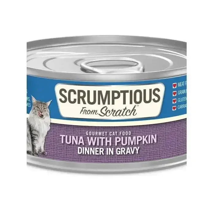 Scrumptious From Scratch Tuna & Pumpkin Dinner in Gravy Pack Wet Cat Food 12/2.8oz