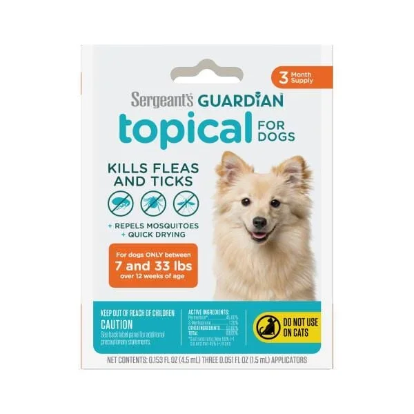 Sergeant’s Guardian Flea & Tick Topical for Dogs 3 Count