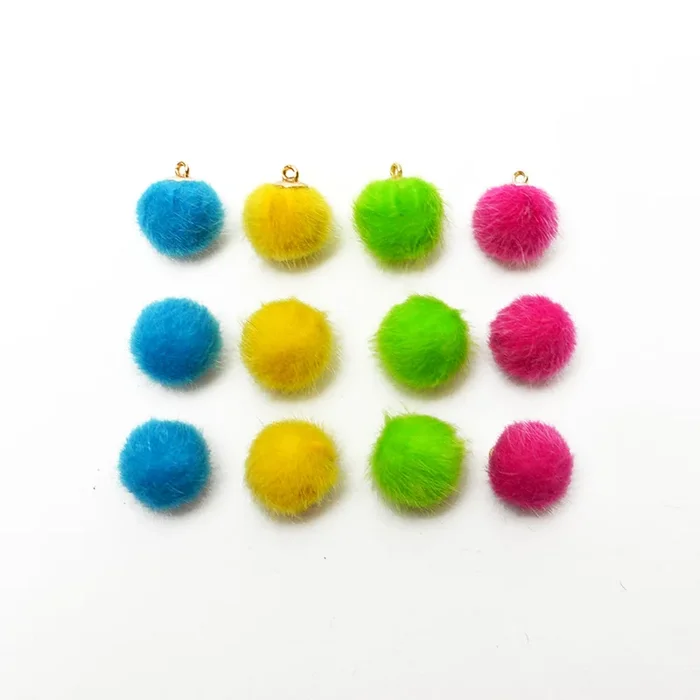 Sew On Pom Poms Faux Fur Balls 12 count