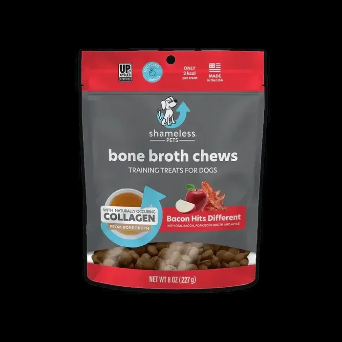 Shameless Pets Bone Broth Chews Bacon Hits Different Dog Treats 8oz