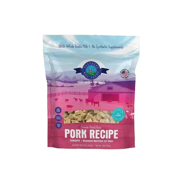 Shepherd Boy Farms Freeze-Dried Pork Recipe Dog Food 14oz