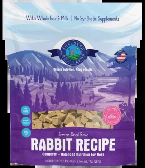 Shepherd Boy Farms Raw Freeze-Dried Dog Food, Rabbit Recipe, 14oz