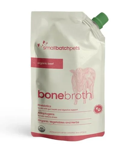 Small Batch Grain-Free Bone Broth Beef Dog Supplement – 16 Oz